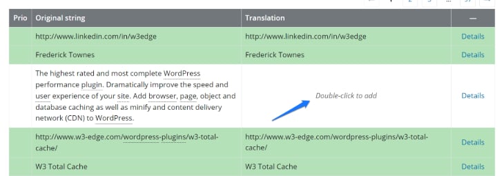 Pointing at the Double-click to add button in Translating WordPress page