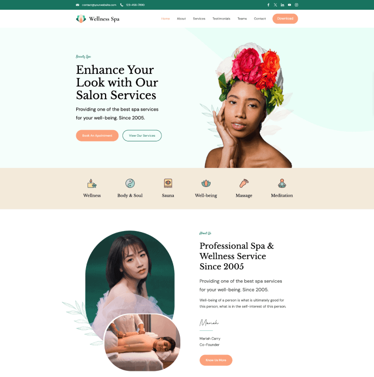 Wellness Spa - Rishi Theme